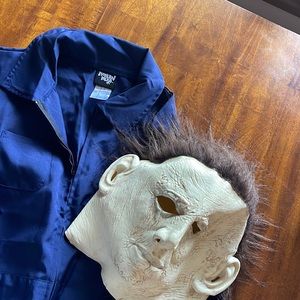 Kids XL Michael Meyers blue jumpsuit with mask.